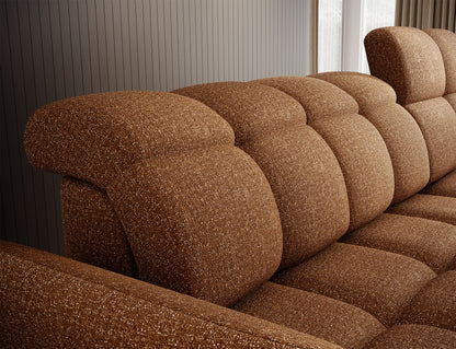 Beneth Storage Sleeper Chaise Sofa - Mocha Brown