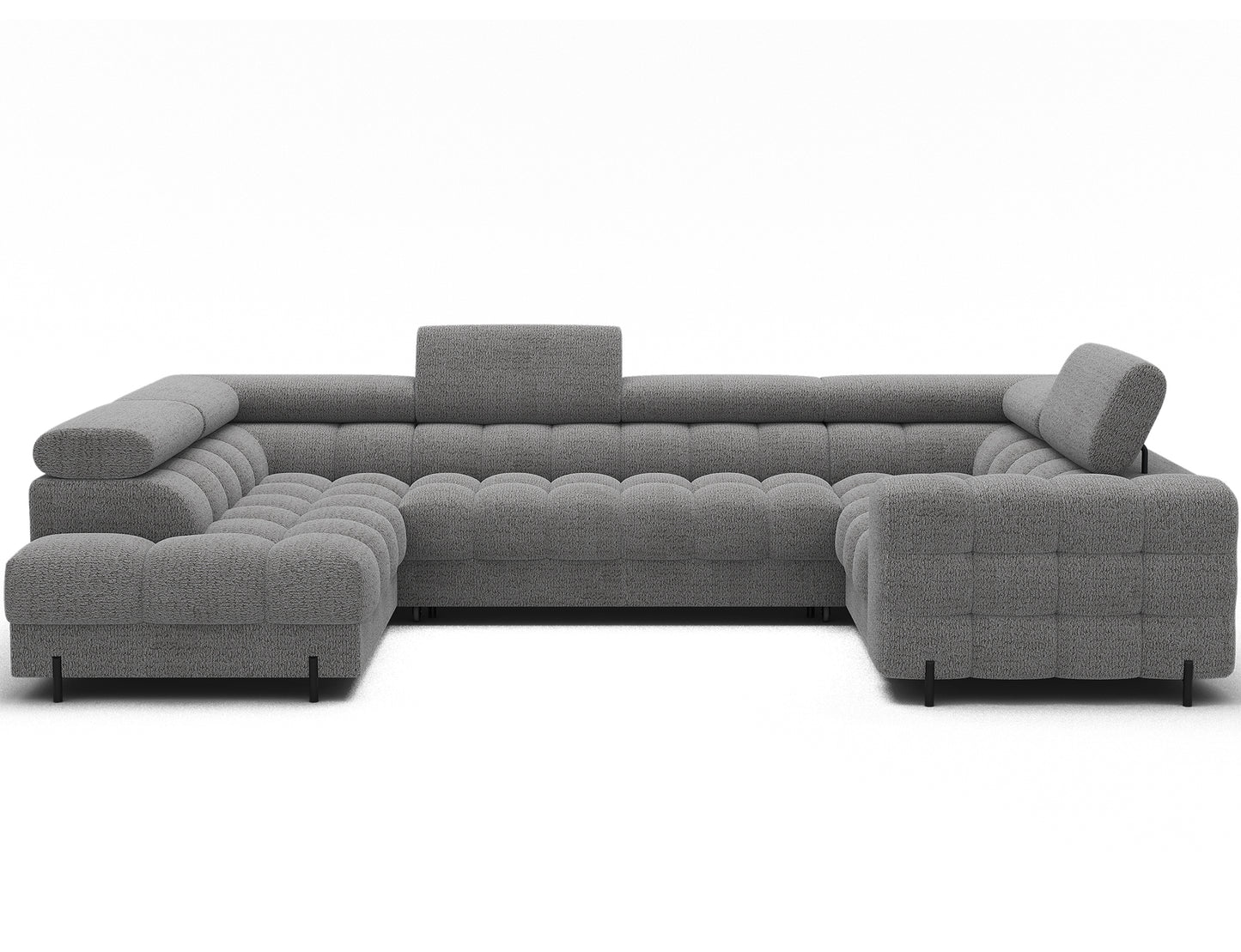 Fectory Sectional Storage Sleeper Chaise Sofa - Grey