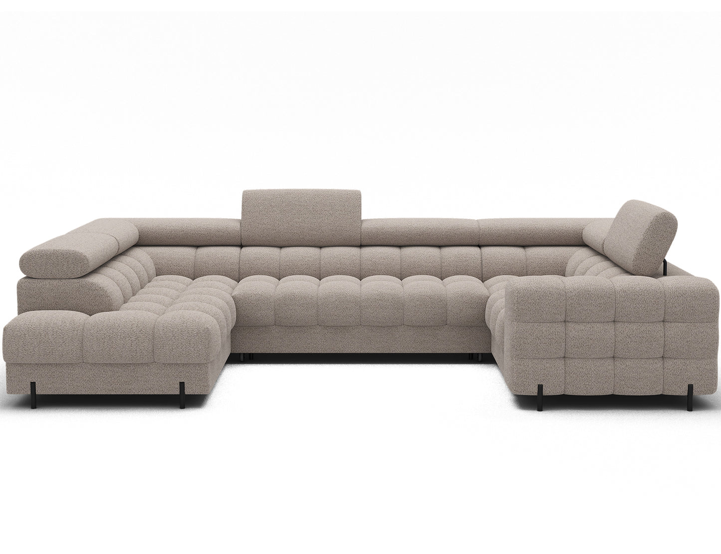 Fectory Sectional Storage Sleeper Chaise Sofa - Beige