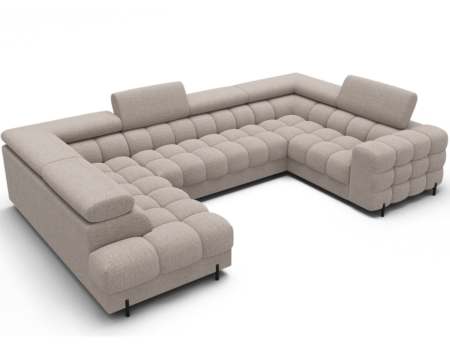 Fectory Sectional Storage Sleeper Chaise Sofa - Beige