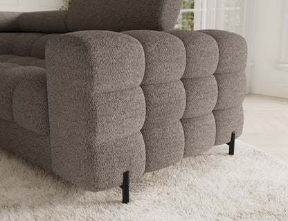Fectory Sectional Storage Sleeper Chaise Sofa - Taupe