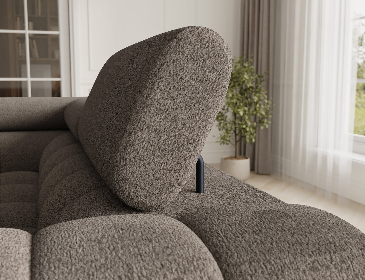 Fectory Sectional Storage Sleeper Chaise Sofa - Taupe