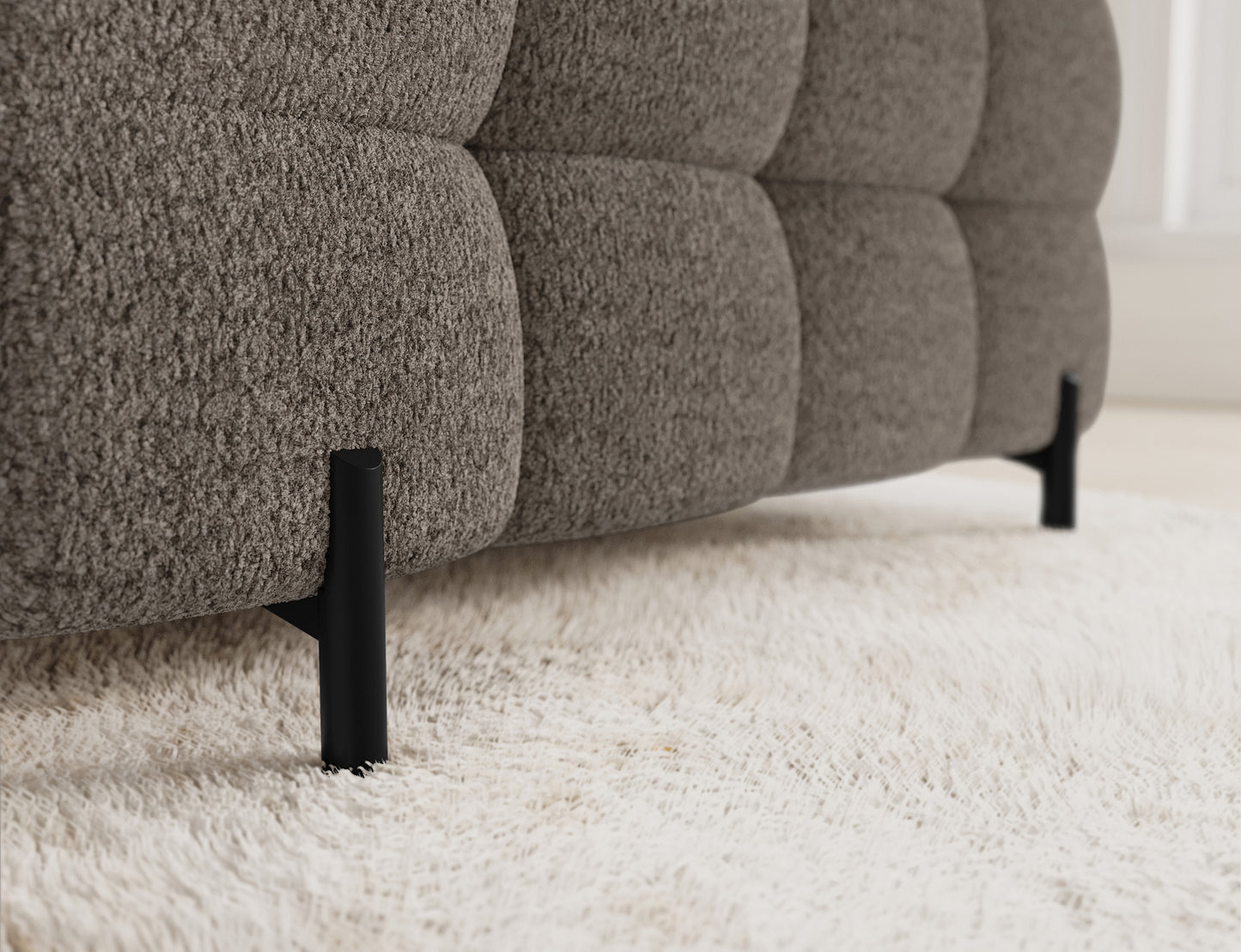 Fectory Sectional Storage Sleeper Chaise Sofa - Taupe