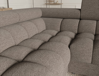 Fectory Sectional Storage Sleeper Chaise Sofa - Taupe