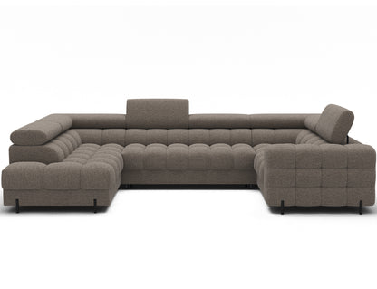 Fectory Sectional Storage Sleeper Chaise Sofa - Taupe
