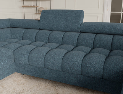 Fectory Sectional Storage Sleeper Chaise Sofa - Blue