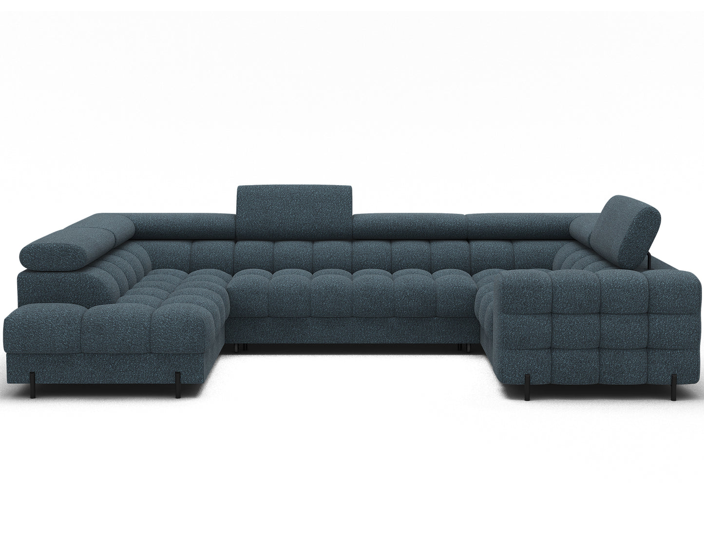 Fectory Sectional Storage Sleeper Chaise Sofa - Blue