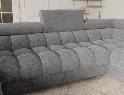 Fectory Sectional Storage Sleeper Chaise Sofa - Grey