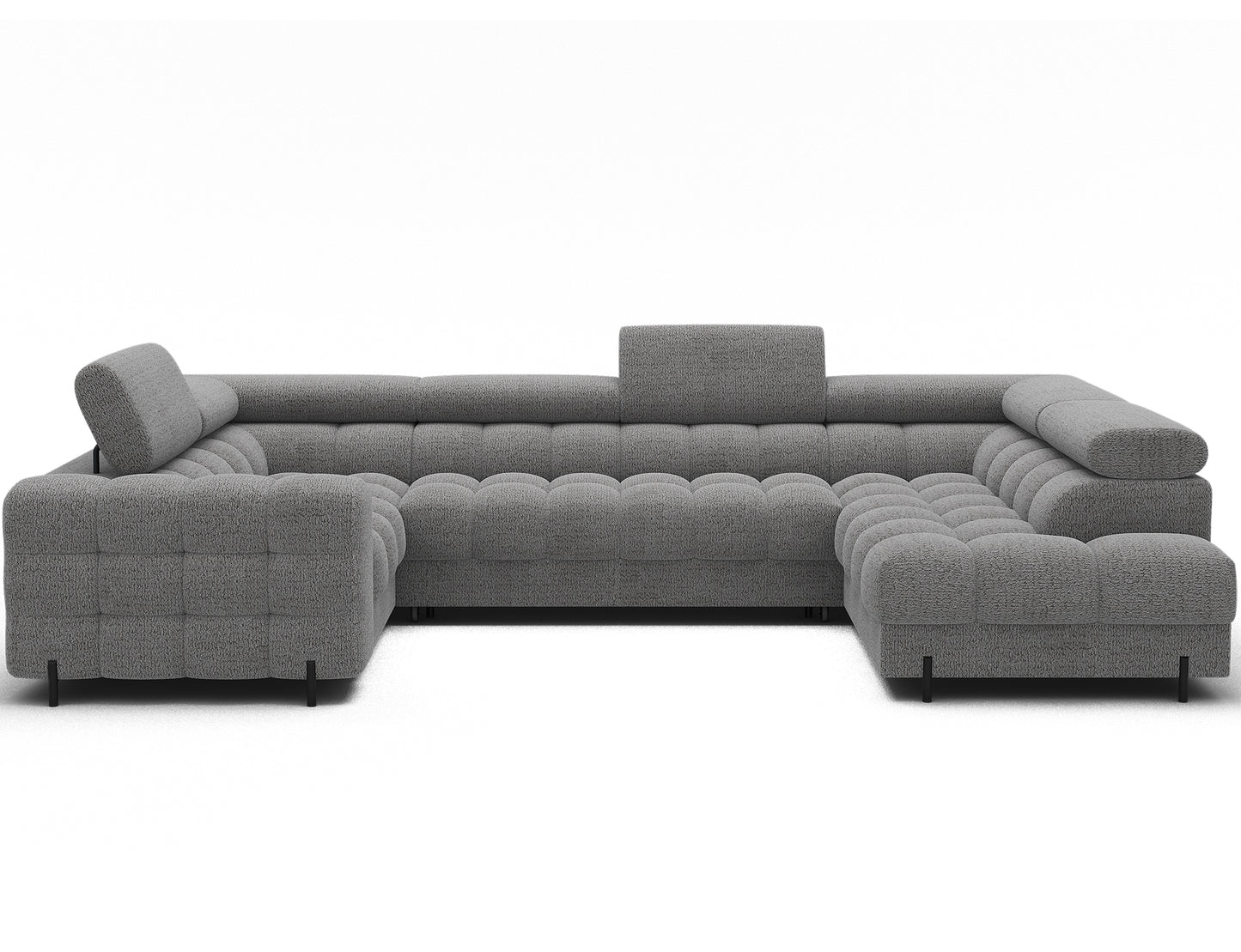 Fectory Sectional Storage Sleeper Chaise Sofa - Grey