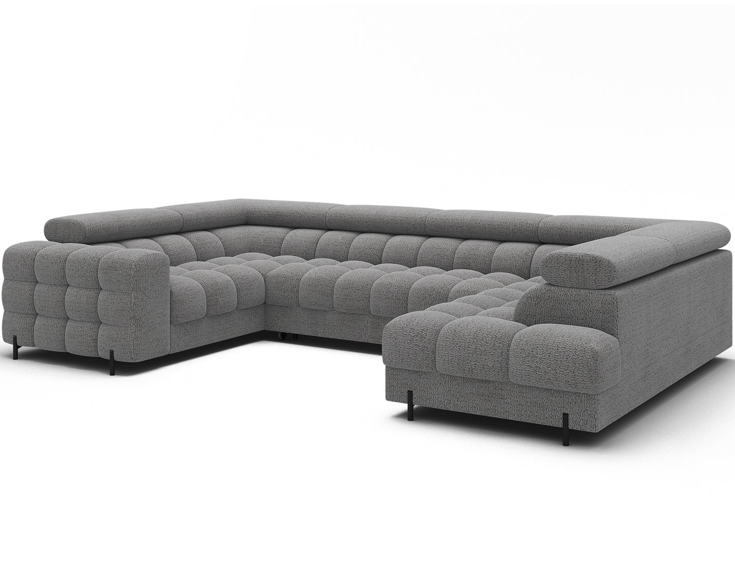 Fectory Sectional Storage Sleeper Chaise Sofa - Grey
