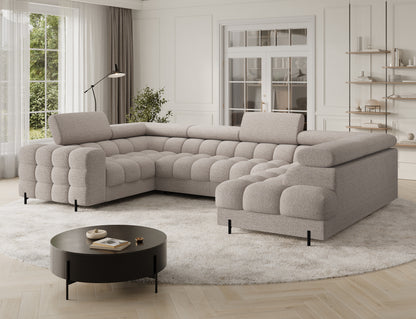 Fectory Sectional Storage Sleeper Chaise Sofa - Beige