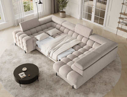 Fectory Sectional Storage Sleeper Chaise Sofa - Beige