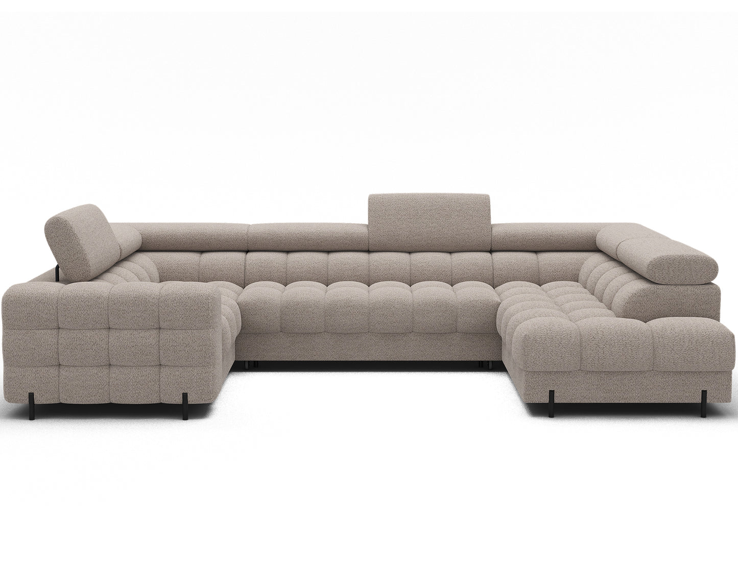 Fectory Sectional Storage Sleeper Chaise Sofa - Beige