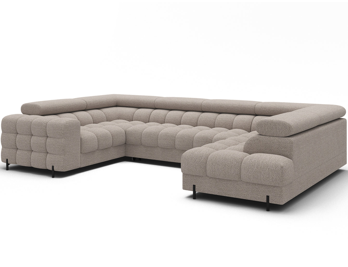 Fectory Sectional Storage Sleeper Chaise Sofa - Beige