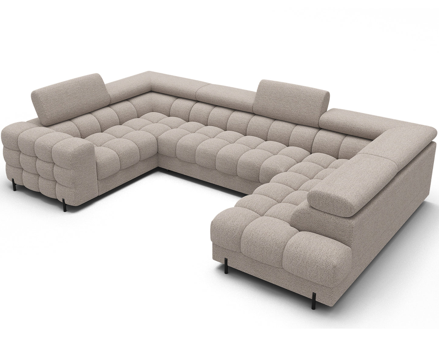 Fectory Sectional Storage Sleeper Chaise Sofa - Beige