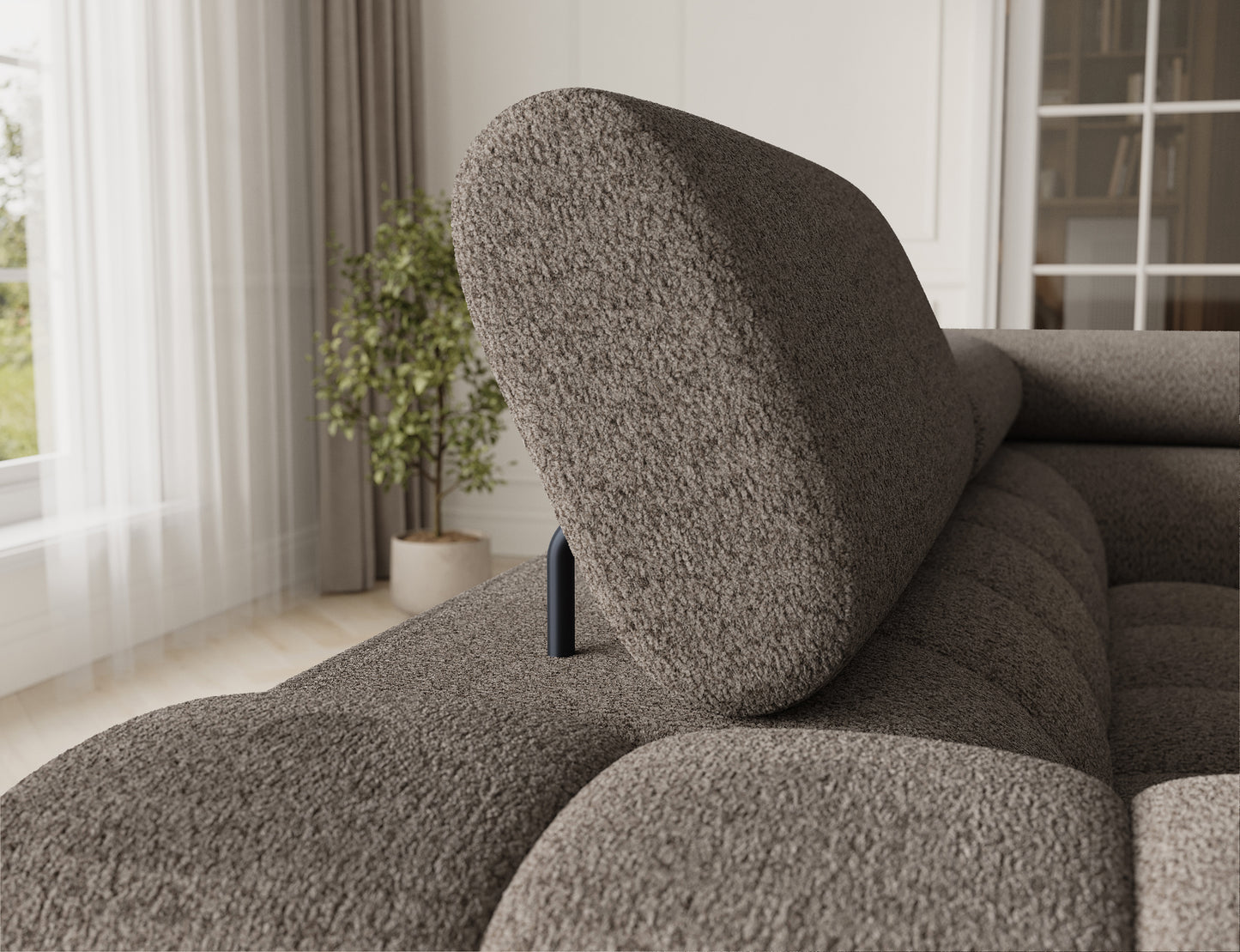 Fectory Sectional Storage Sleeper Chaise Sofa - Taupe