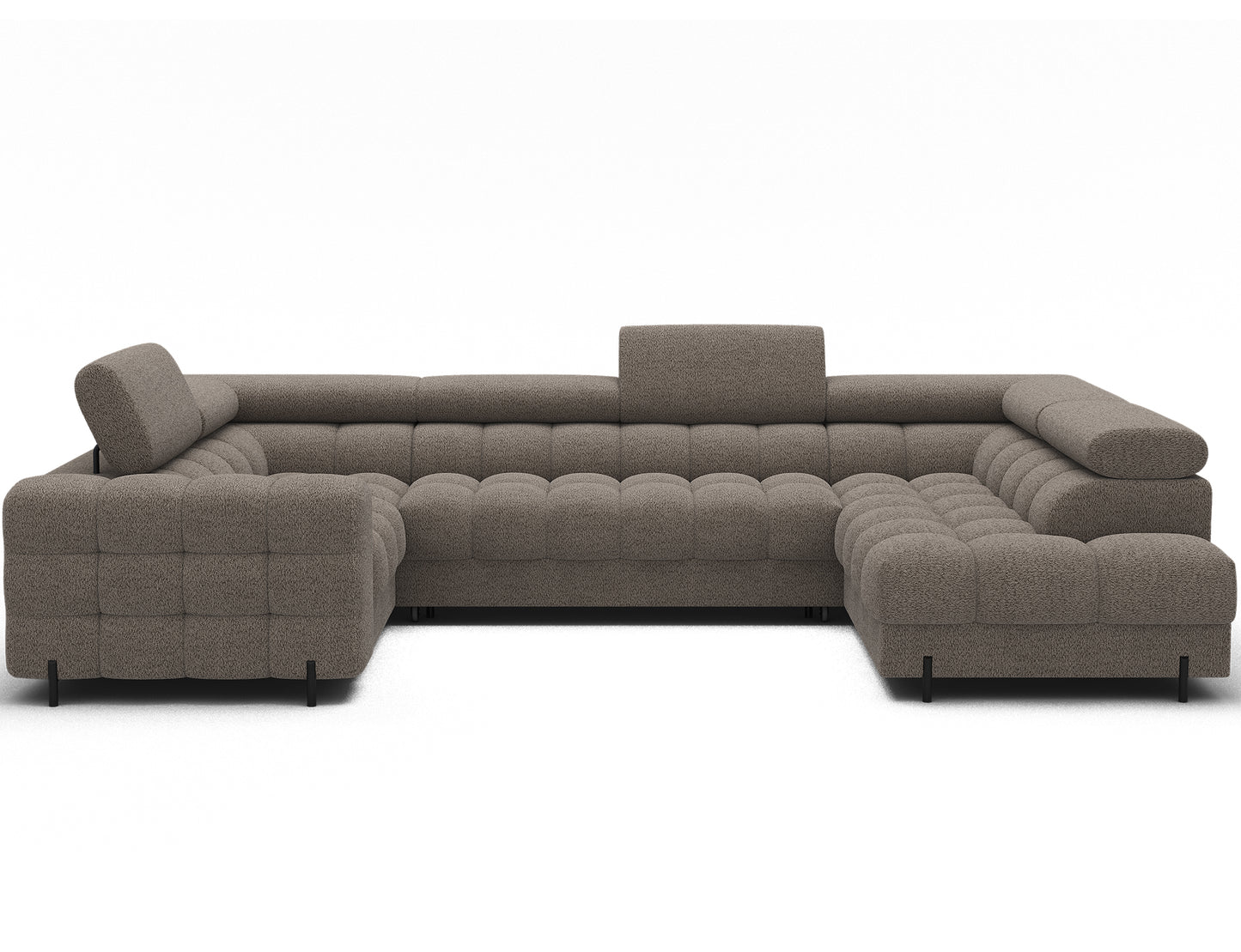 Fectory Sectional Storage Sleeper Chaise Sofa - Taupe