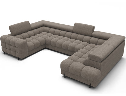 Fectory Sectional Storage Sleeper Chaise Sofa - Taupe