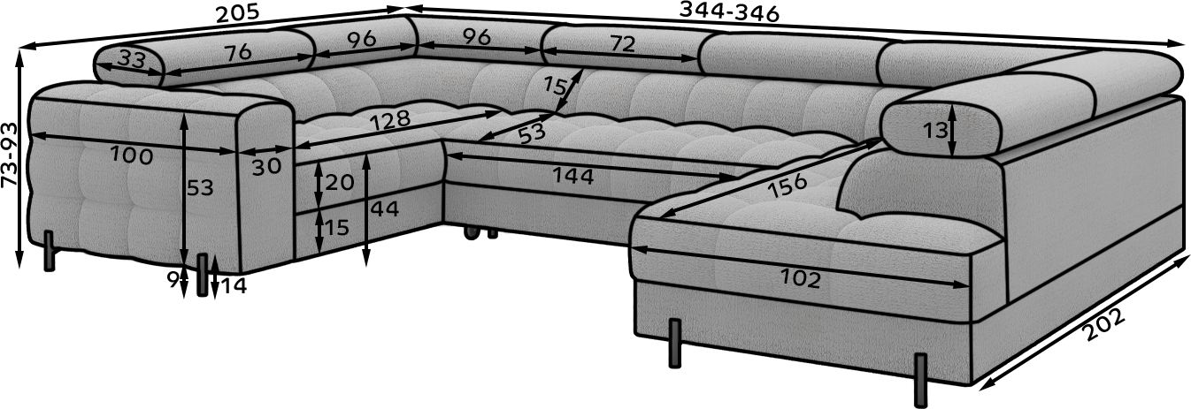 Fectory Sectional Storage Sleeper Chaise Sofa - Beige