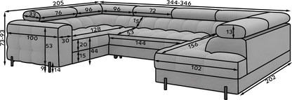 Fectory Sectional Storage Sleeper Chaise Sofa - Beige