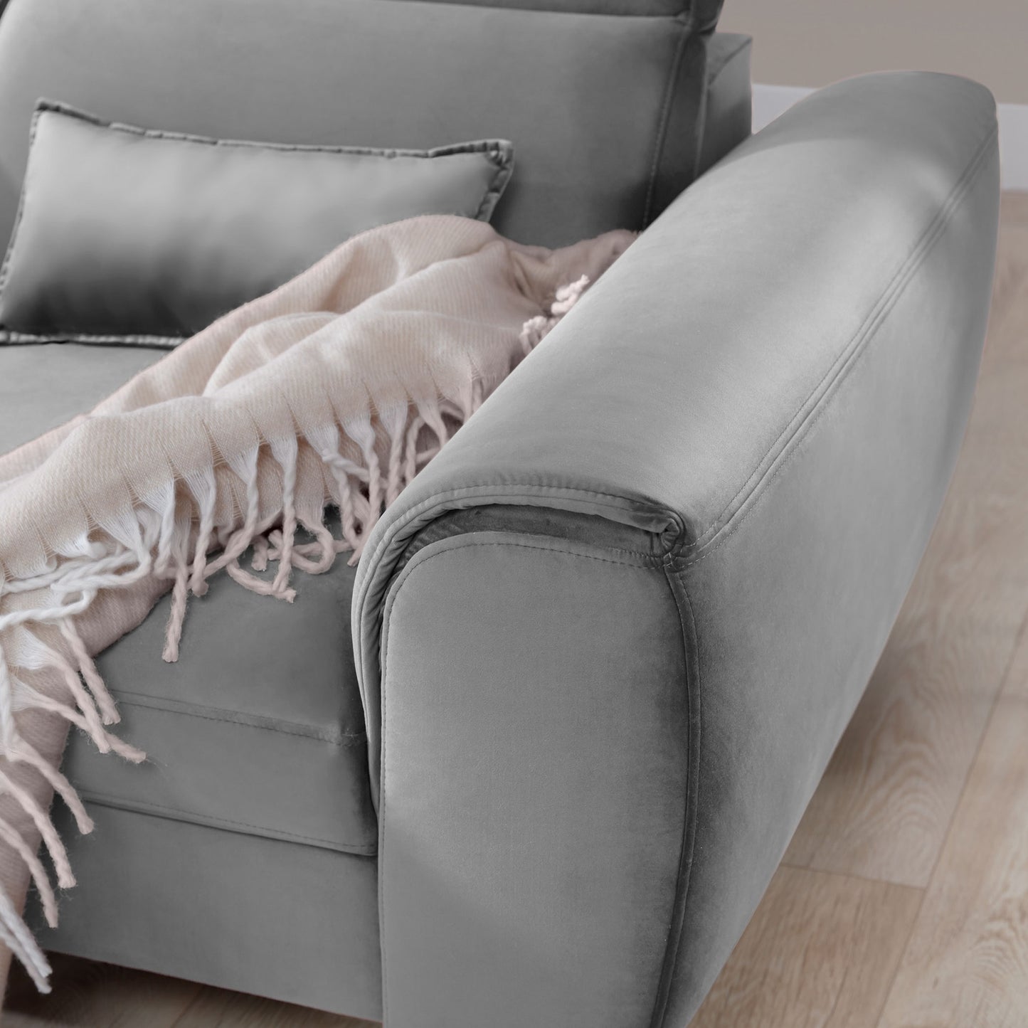 Foble Sectional Storage Sleeper Chaise Sofa - Light Grey