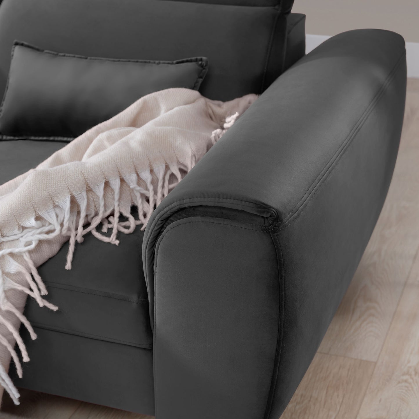 Foble Sectional Storage Sleeper Chaise Sofa - Dark Grey