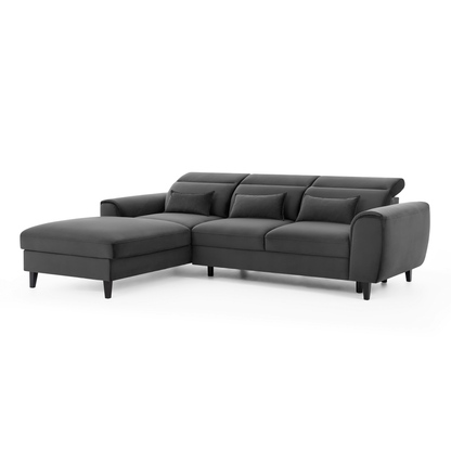 Foble Sectional Storage Sleeper Chaise Sofa - Dark Grey