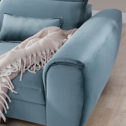 Foble Sectional Storage Sleeper Chaise Sofa - Aqua Blue