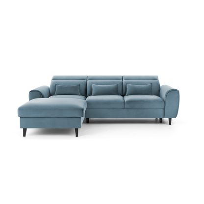 Foble Sectional Storage Sleeper Chaise Sofa - Aqua Blue