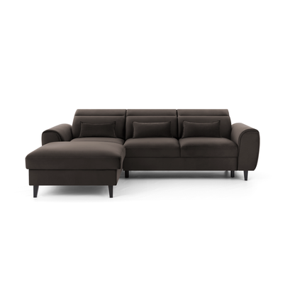 Foble Sectional Storage Sleeper Chaise Sofa - Dark Brown