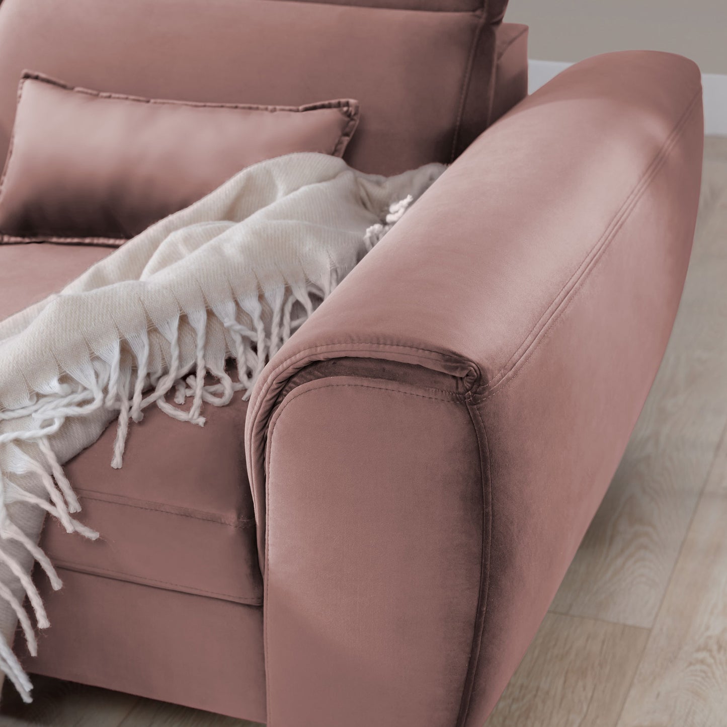 Foble Sectional Storage Sleeper Chaise Sofa - Blush