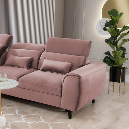 Foble Sectional Storage Sleeper Chaise Sofa - Blush