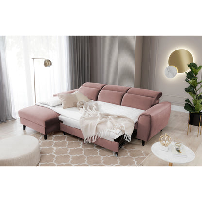 Foble Sectional Storage Sleeper Chaise Sofa - Blush
