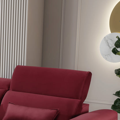 Foble Sectional Storage Sleeper Chaise Sofa - Burgundy