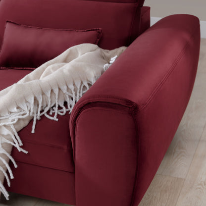 Foble Sectional Storage Sleeper Chaise Sofa - Burgundy