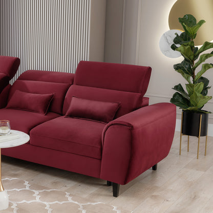 Foble Sectional Storage Sleeper Chaise Sofa - Burgundy