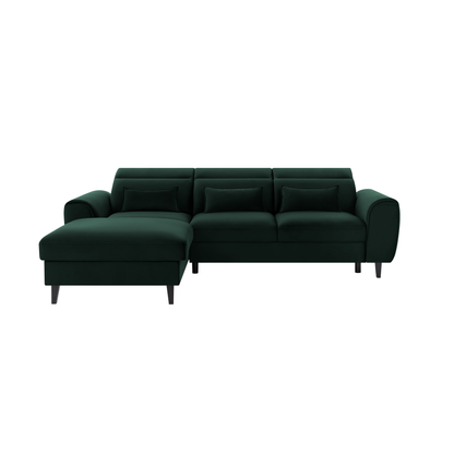 Foble Sectional Storage Sleeper Chaise Sofa - Emerald Green