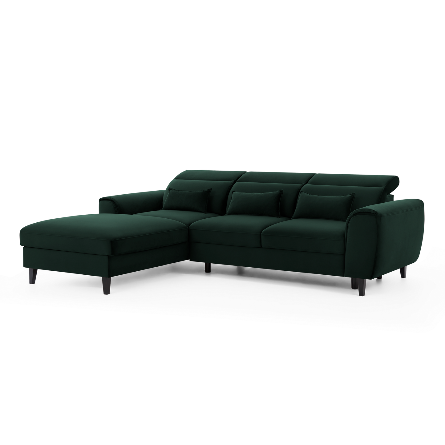 Foble Sectional Storage Sleeper Chaise Sofa - Emerald Green