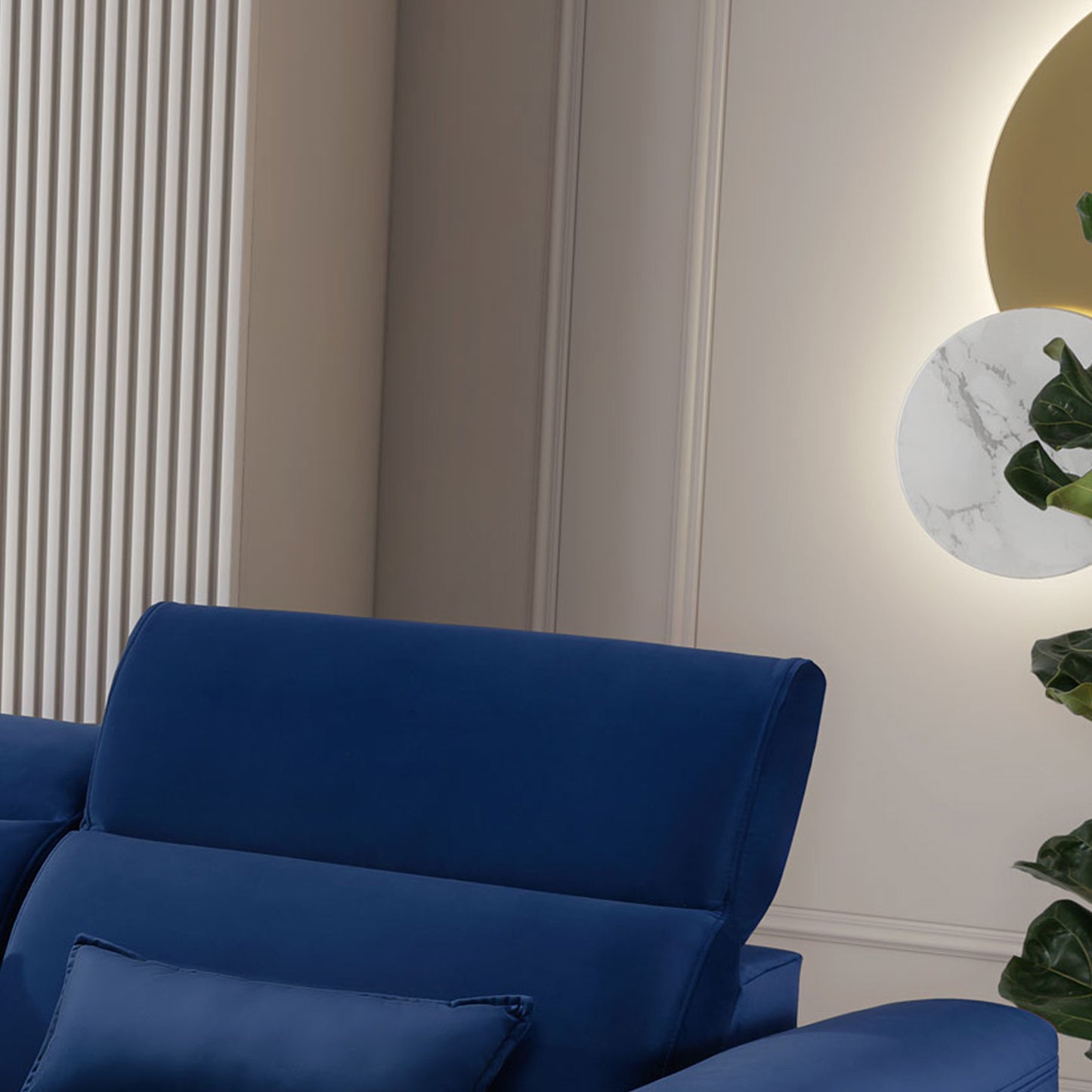 Foble Sectional Storage Sleeper Chaise Sofa - Royal Blue