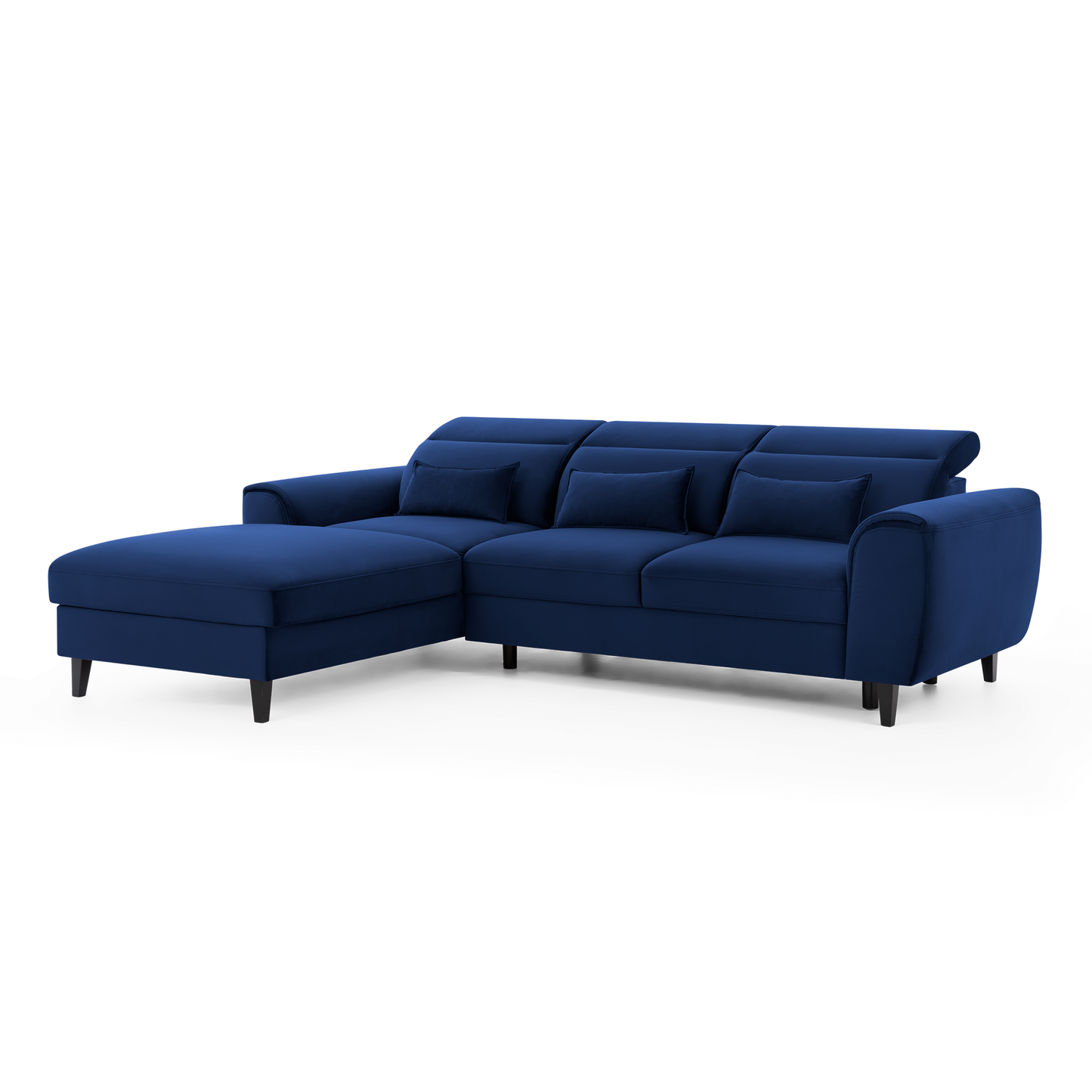 Foble Sectional Storage Sleeper Chaise Sofa - Royal Blue