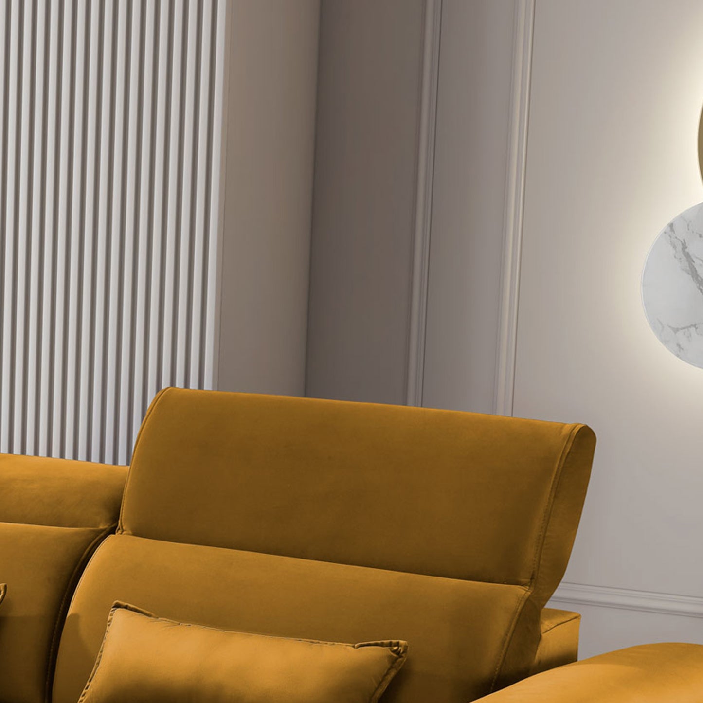 Foble Sectional Storage Sleeper Chaise Sofa - Mustard