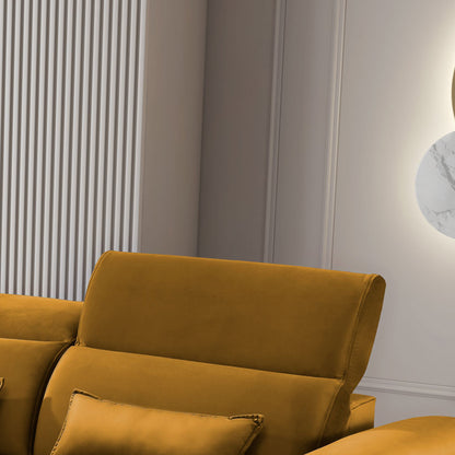 Foble Sectional Storage Sleeper Chaise Sofa - Mustard