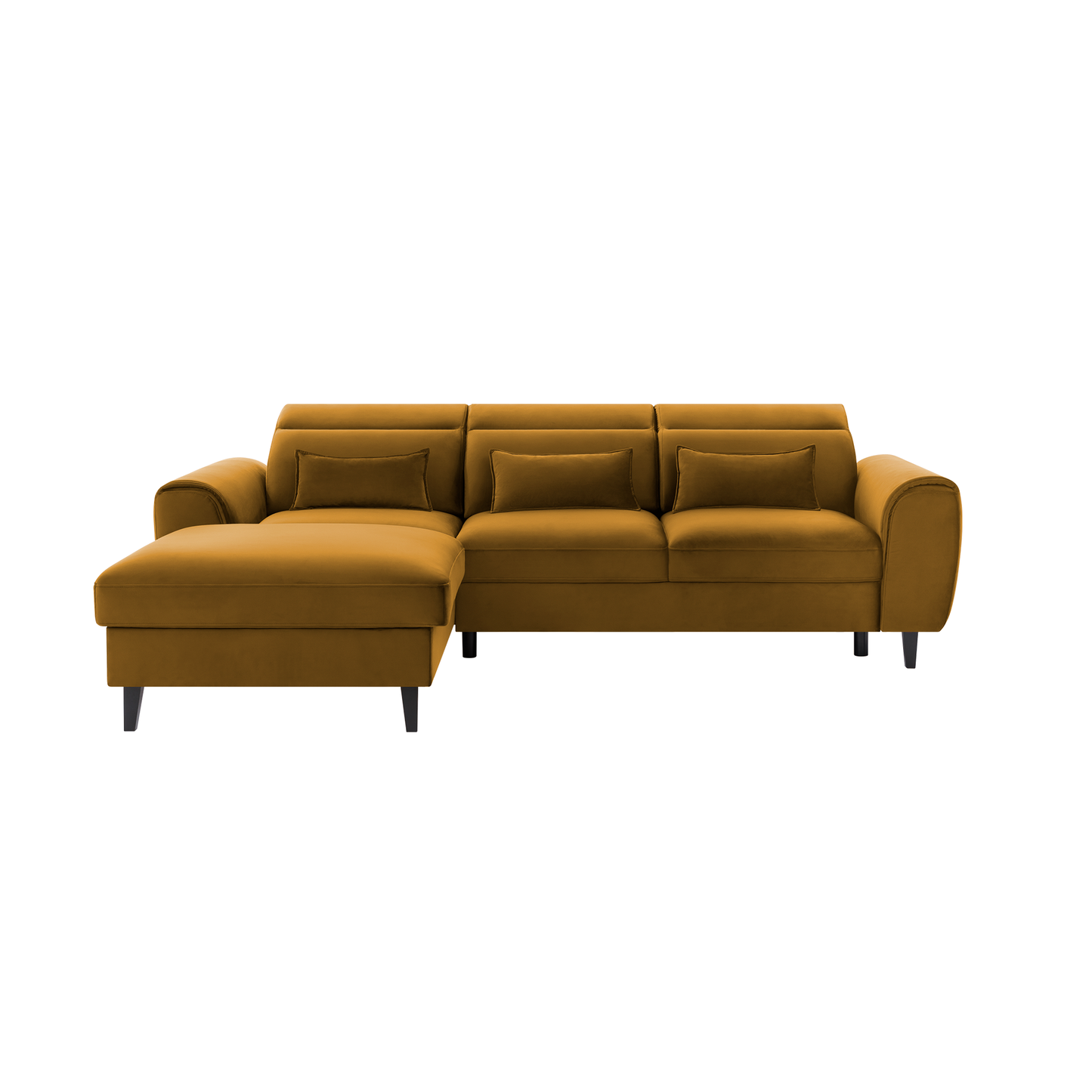 Foble Sectional Storage Sleeper Chaise Sofa - Mustard