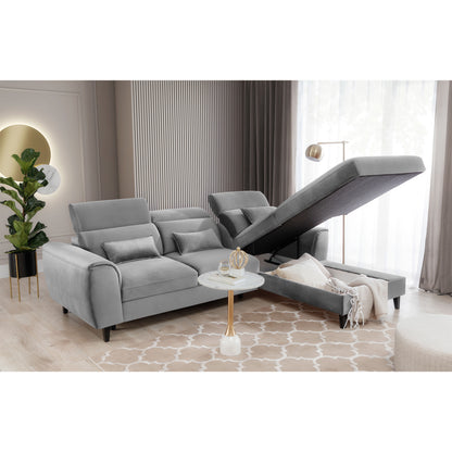 Foble Sectional Storage Sleeper Chaise Sofa - Light Grey