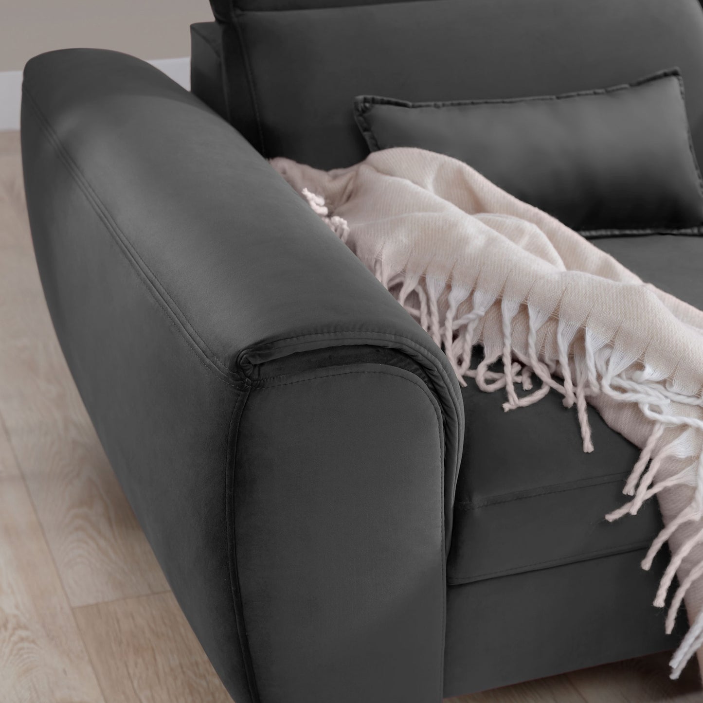 Foble Sectional Storage Sleeper Chaise Sofa - Dark Grey