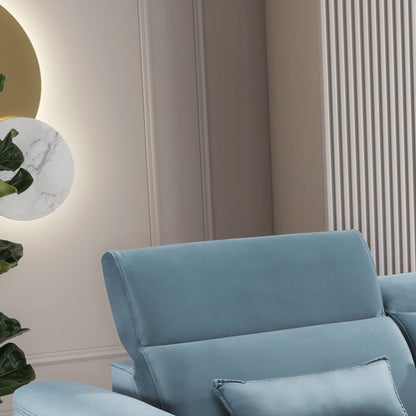 Foble Sectional Storage Sleeper Chaise Sofa - Aqua Blue