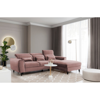 Foble Sectional Storage Sleeper Chaise Sofa - Blush