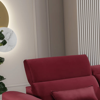 Foble Sectional Storage Sleeper Chaise Sofa - Burgundy