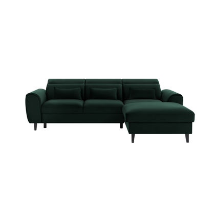 Foble Sectional Storage Sleeper Chaise Sofa - Emerald Green