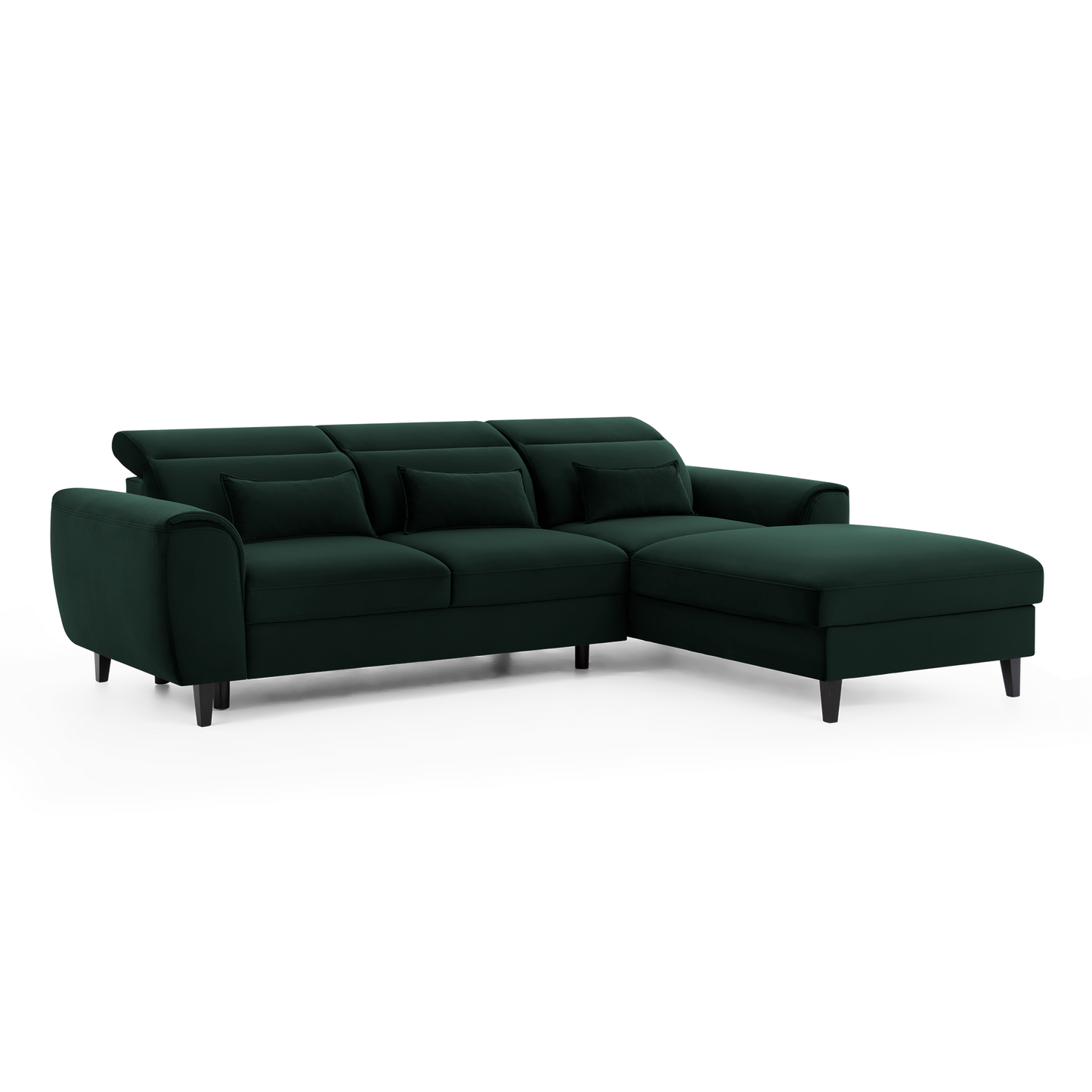 Foble Sectional Storage Sleeper Chaise Sofa - Emerald Green